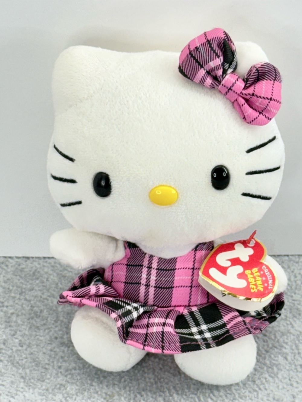 Sanrio Hello Kitty Ty Beanie Babies Pink & Black Tartan Plaid School Dress 2011